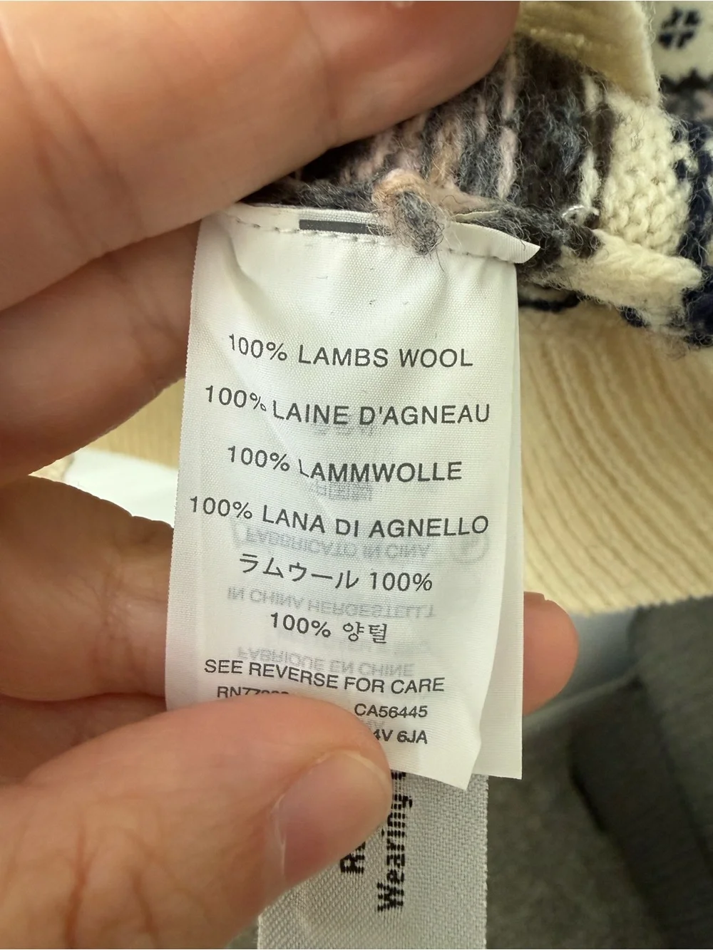 J.Crew 100% Lambswool Fair Isle Nordic Crewneck Sweater XL Cream